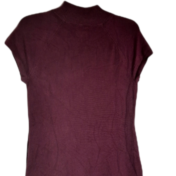 Apt 9 Women's Bodycon Sweater Dress Large Burgundy Short Sleeve Pullover… - Picture 4 of 8